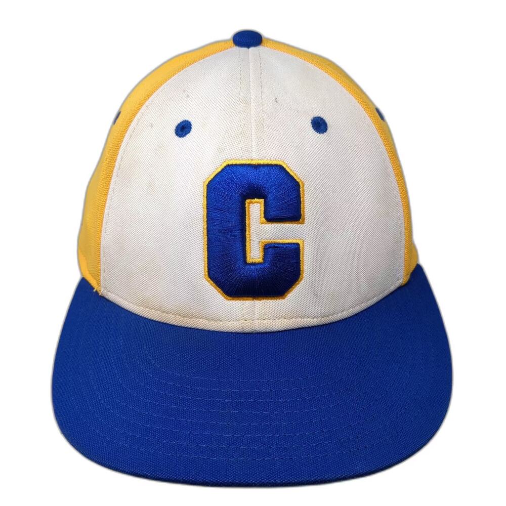 The Game PRO Baseball Cap Yellow White Embroidered Letter C Hat Size M Fitted